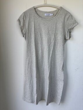 Calvin Klein Heather Gray Crewneck Tee Dress